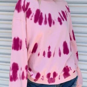 PINK TIE DYE crew neck pull over. Barley worn💗💗